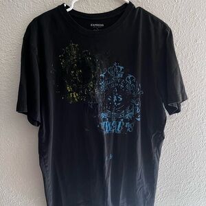Express Black and Blue Graphic Men's T-Shirt